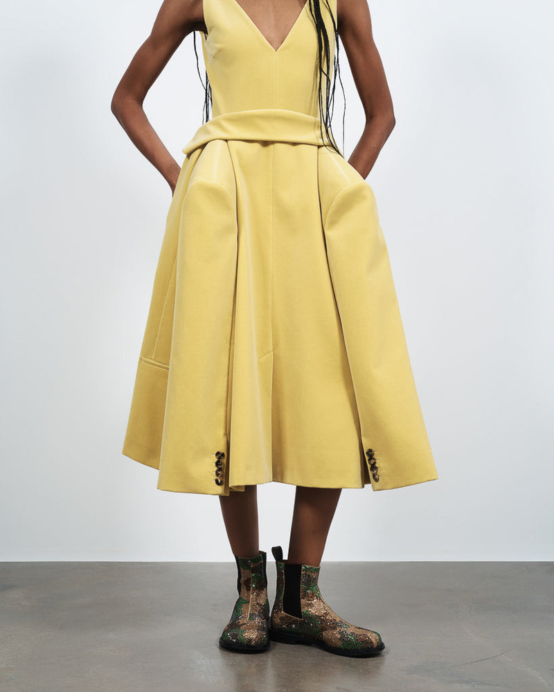 WOMENS STRUCTURED DRESS IN SOFT LEMON 4