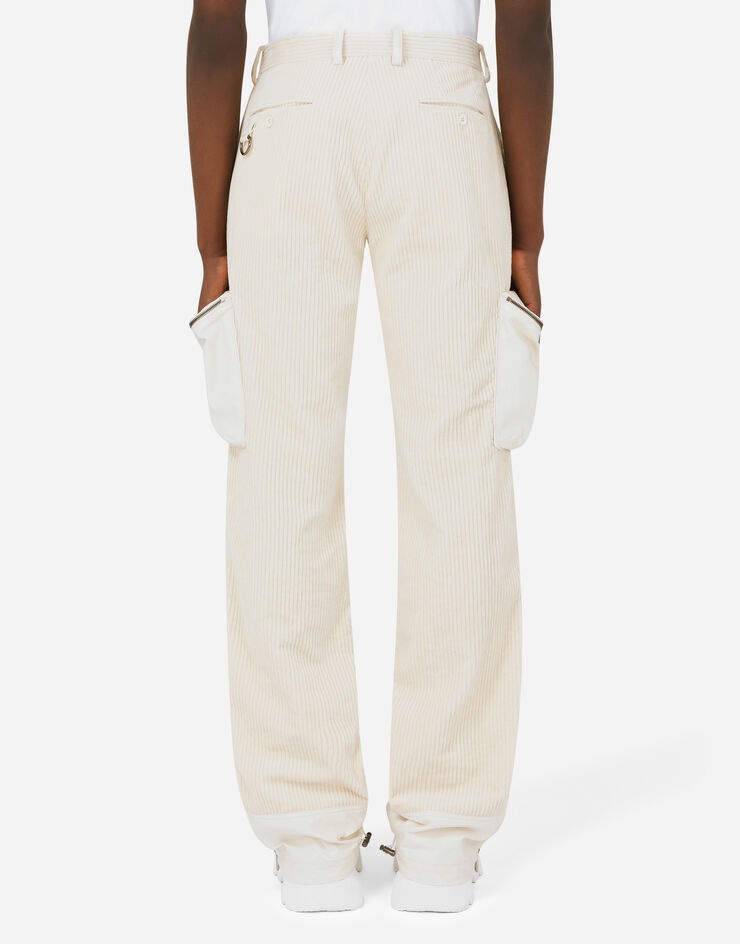 Corduroy cargo pants with coated fabric details - 2