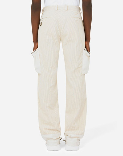 Dolce & Gabbana Corduroy cargo pants with coated fabric details outlook