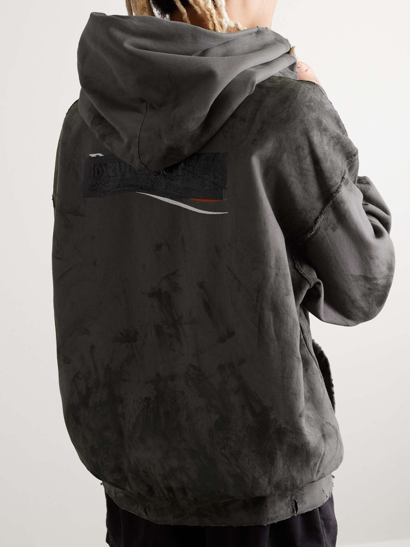 Gaffer Logo-Embroidered Distressed Cotton-Jersey Zip-Up Hoodie 4