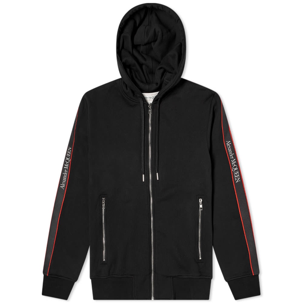 Alexander McQueen Taped Logo Zip Hoody - 1