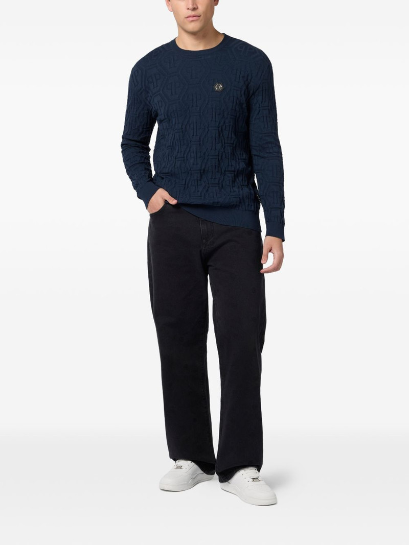 PHILIPP PLEIN jacquard-monogram sweater outlook