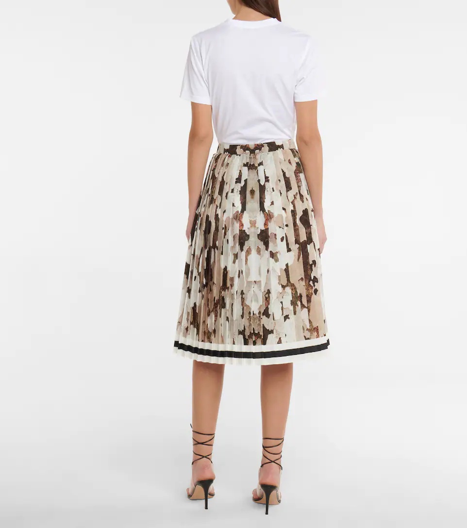 Printed pleated midi skirt - 3