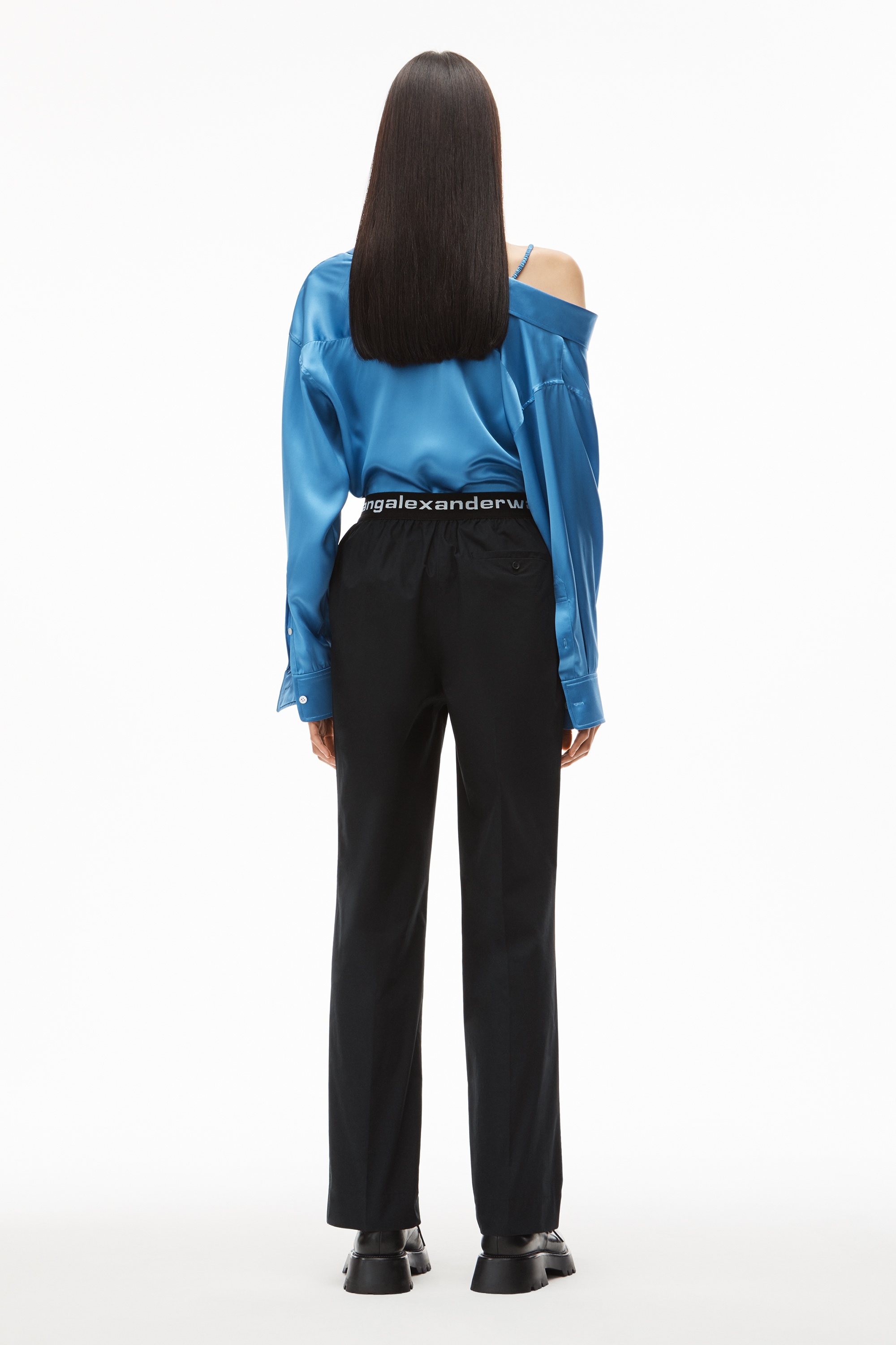 LOGO ELASTIC PLEATED PANT IN COTTON - 5