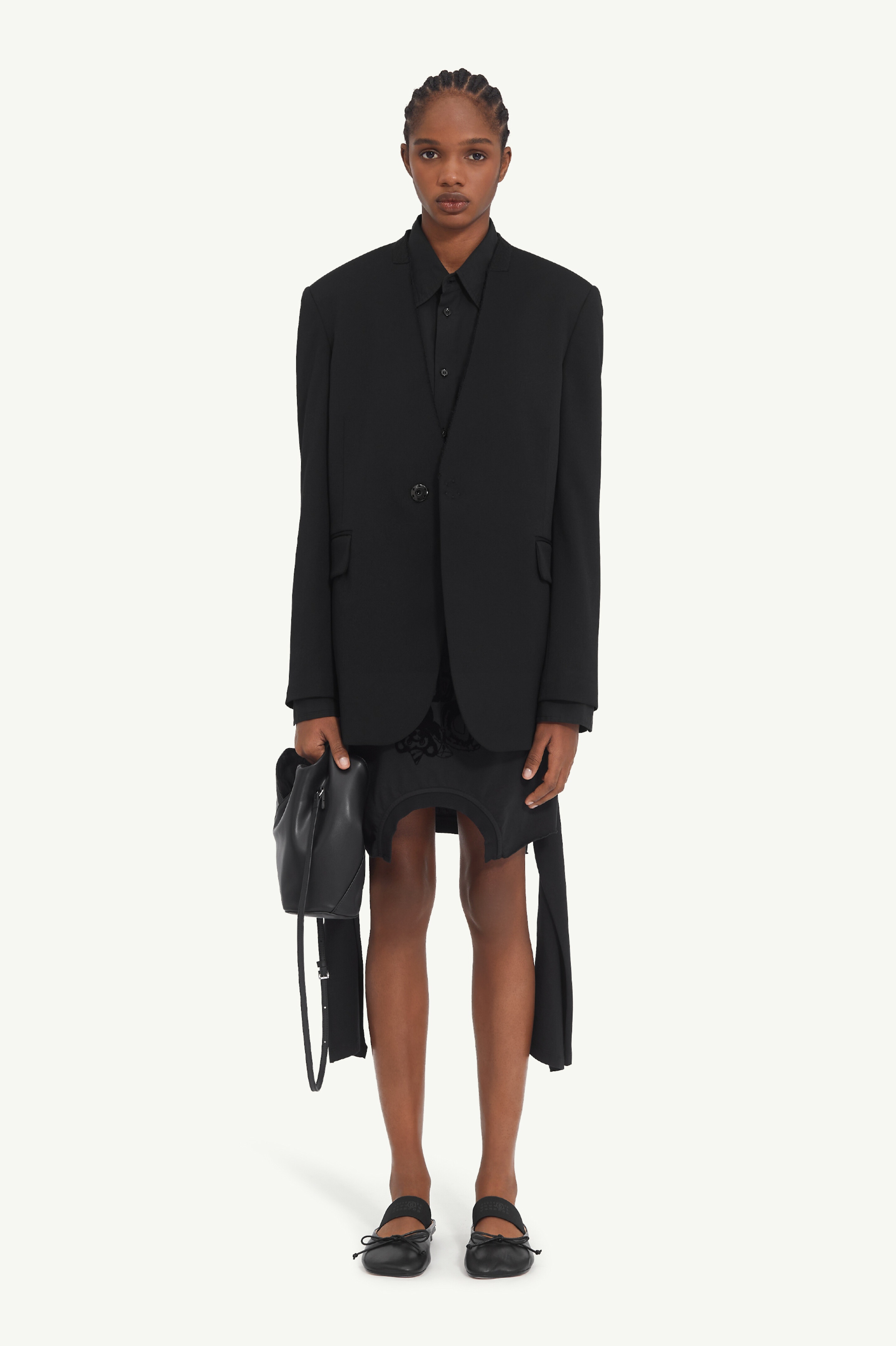 Collarless Tailoring Wool Suit Jacket - 2