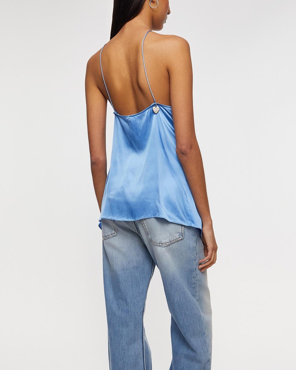 Blouse Halter Satin Blue - 4