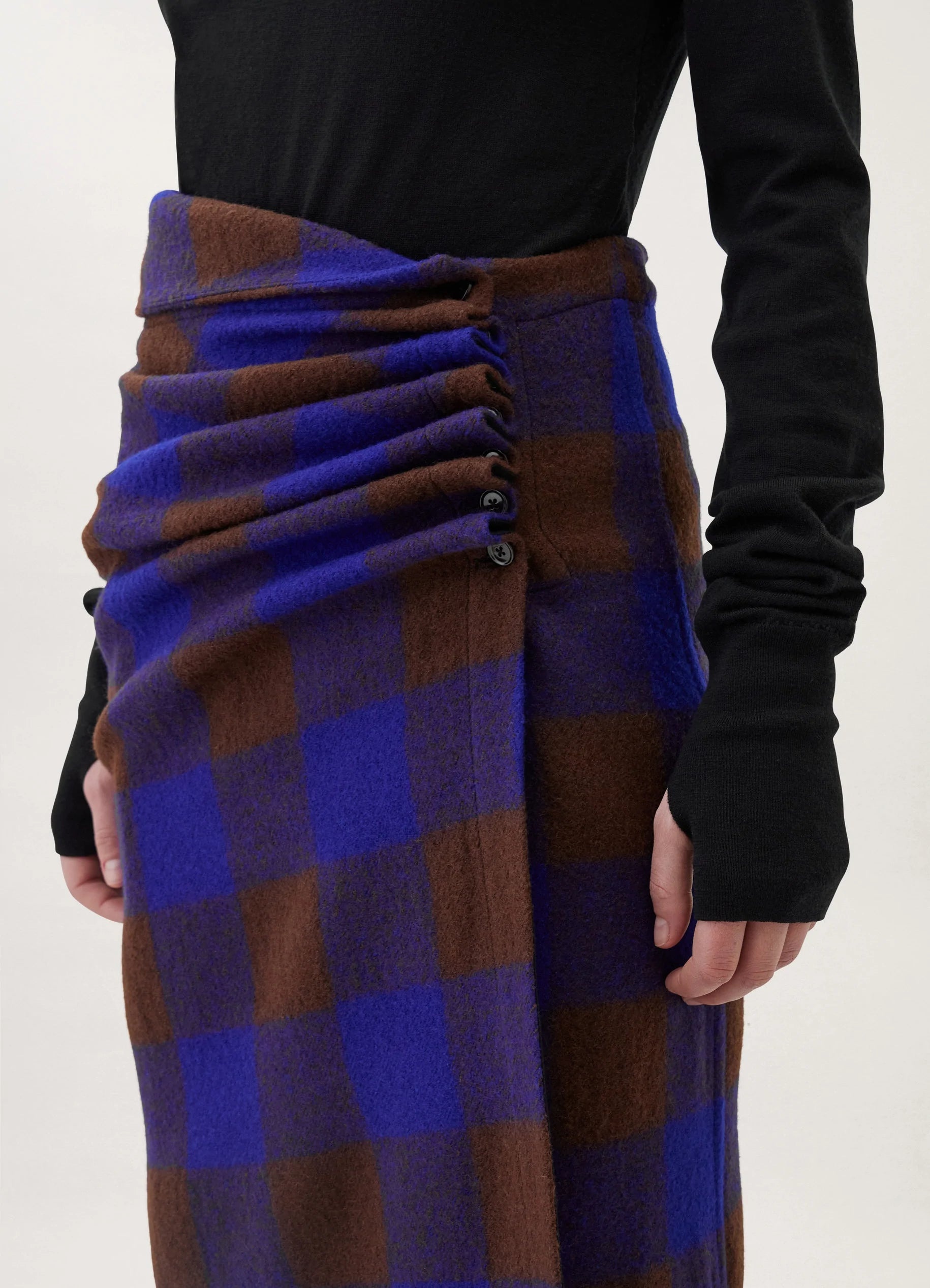 WRAP SKIRT
CHECKED WOOL - 4