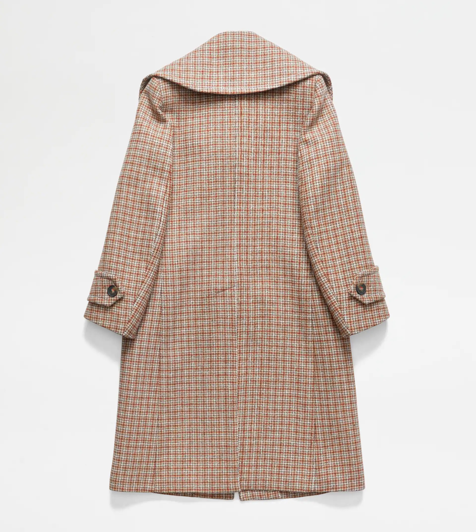 WOOL COAT - BROWN, LIGHT BLUE - 8