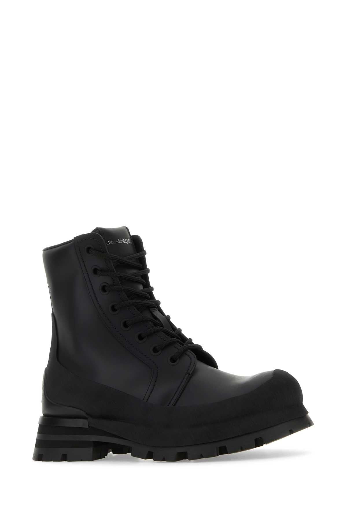 Alexander Mcqueen Men Black Leather Wander Ankle Boots - 2