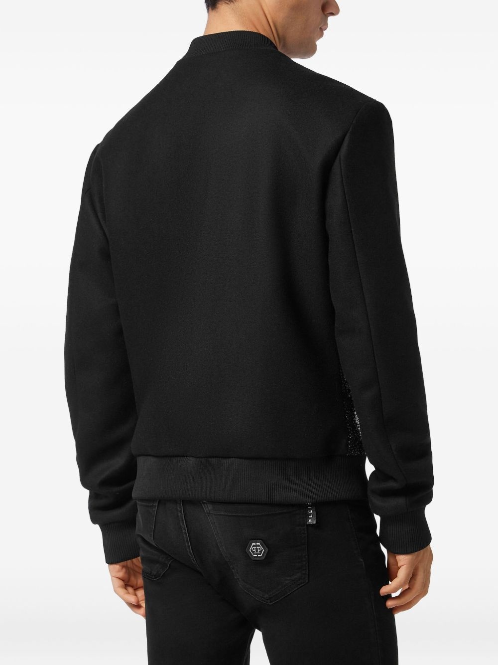 rhinestone-embellished bomber jacket - 3