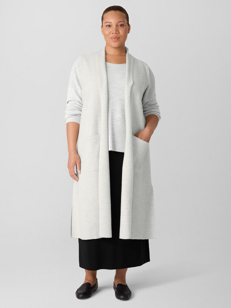 Lightweight Boiled Wool Shawl Collar Vest in Regenerative Wool 6