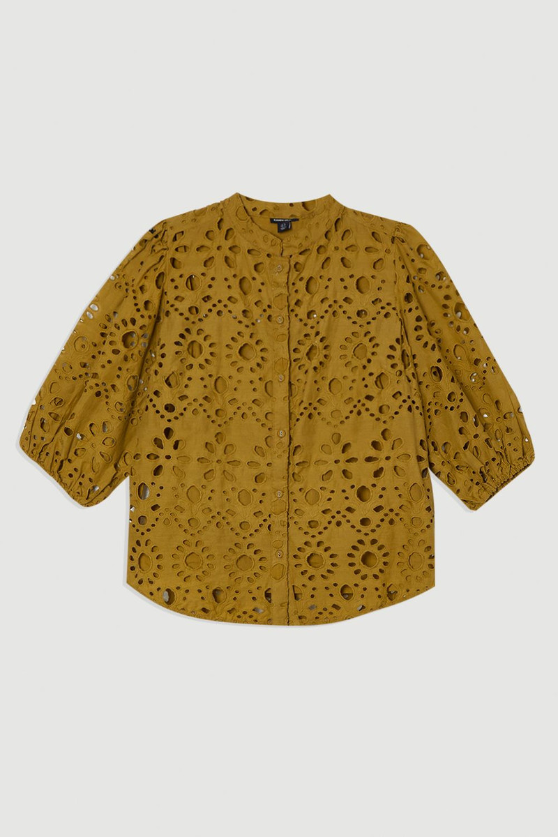 Cotton Broderie Woven Short Sleeve Blouse 4