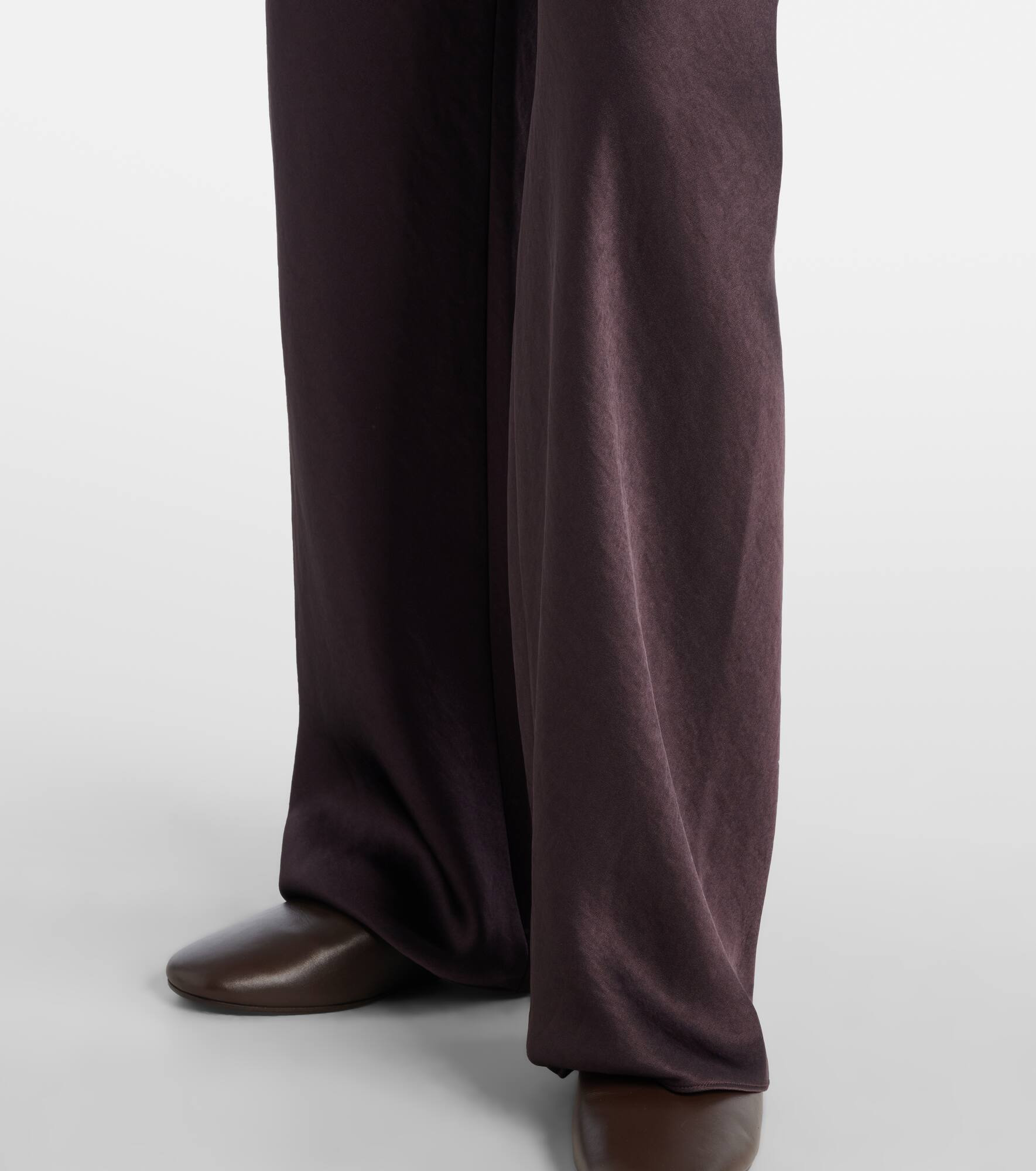Fluid high-rise satin wide-leg pants - 5