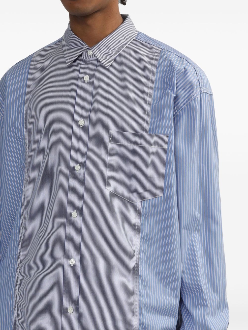striped patchwork shirt - 5