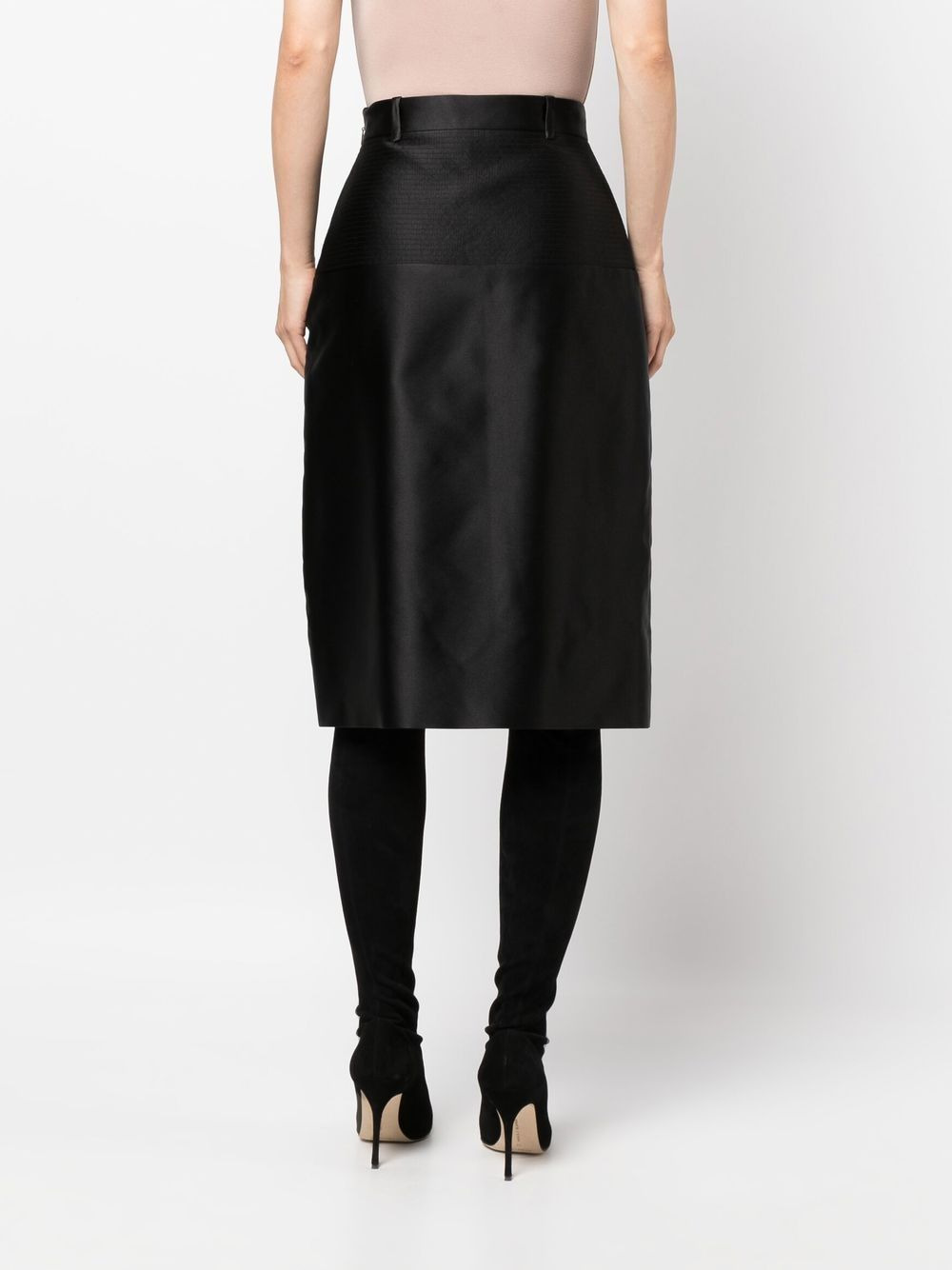 duchesse silk side-slit skirt - 4