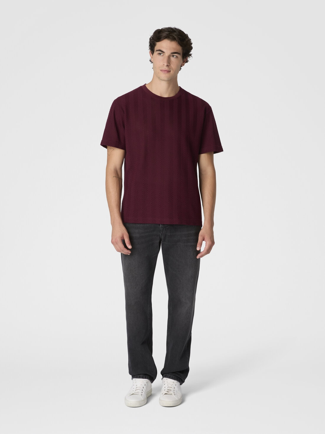 Crew Neck T-Shirt in Cotton-Viscose Raschel - 2