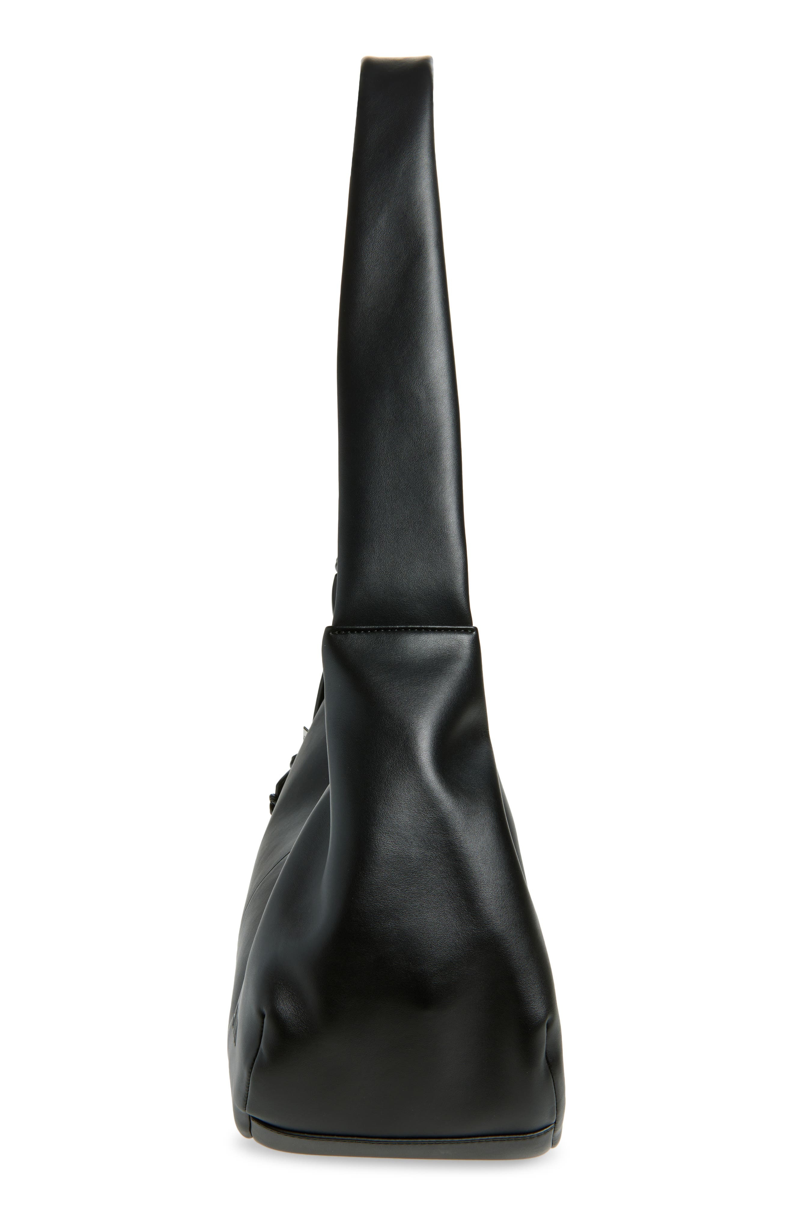Ganni Medium Bou Leather Hobo Bag in Black at Nordstrom - 5