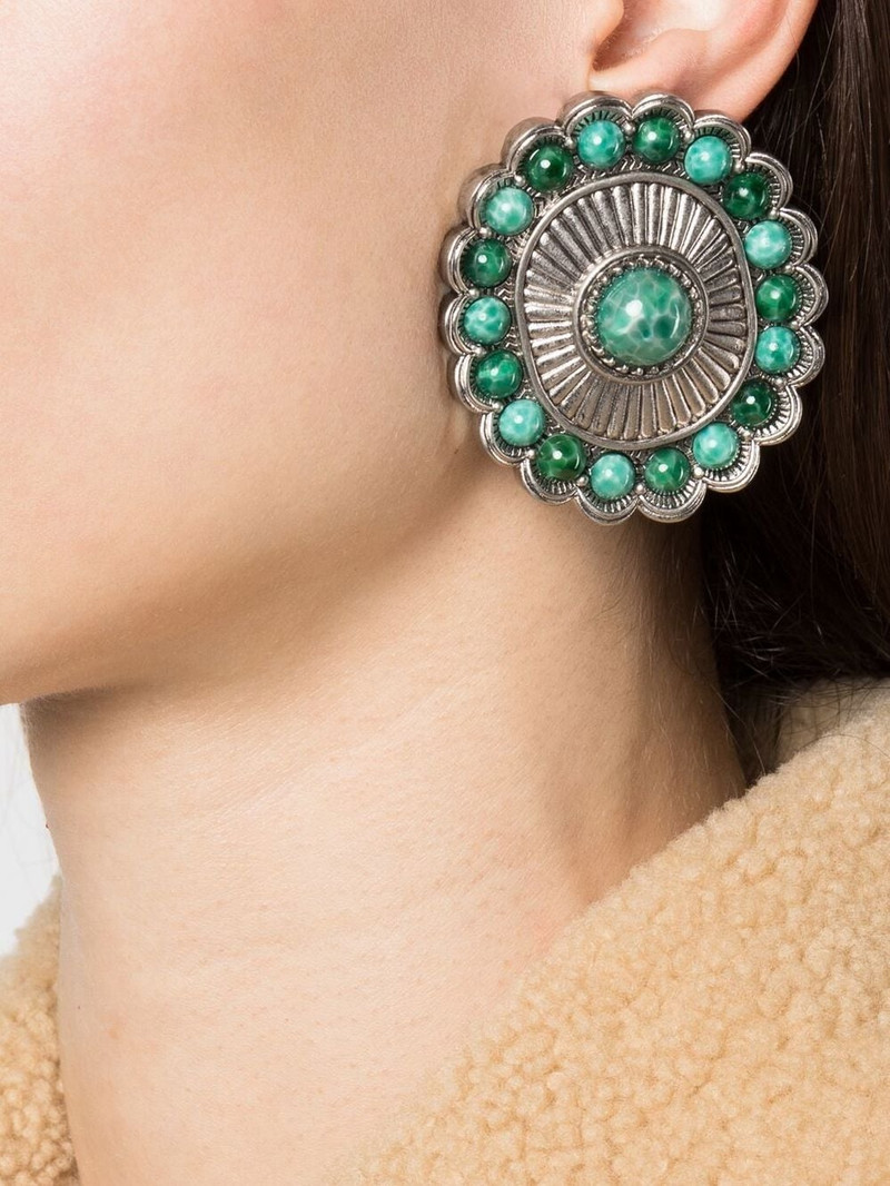 Roberto Cavalli gemstone shield cip-on earrings outlook