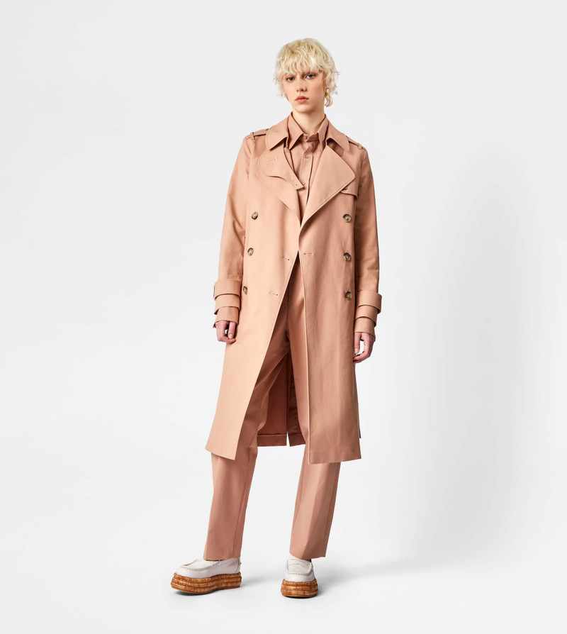 Tod's DOUBLE-BREASTED TRENCH COAT - BEIGE outlook