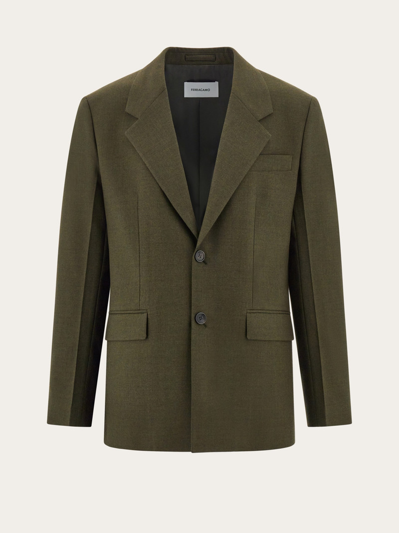 Single-breasted blazer with removable belt 1