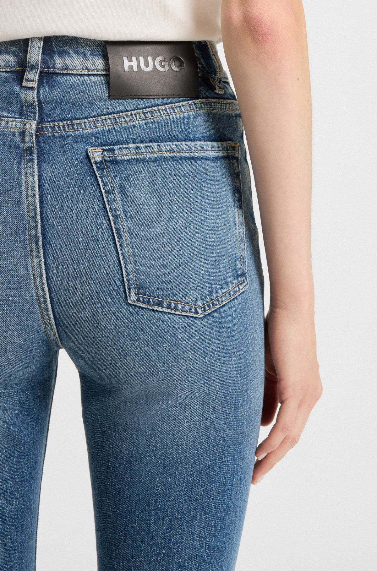 SKINNY-FIT JEANS IN BLUE STRETCH DENIM - 5