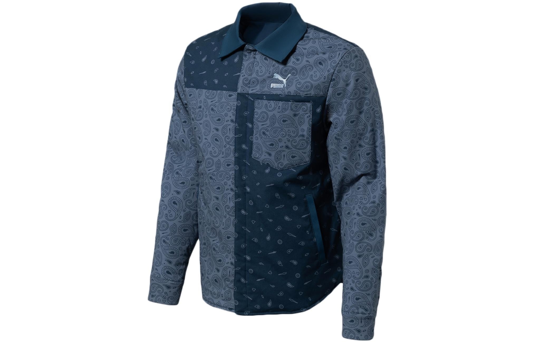 PUMA Paisley Woven Reversible Shacke Shirt 'Blue Grey Black' 534972-64 - 3