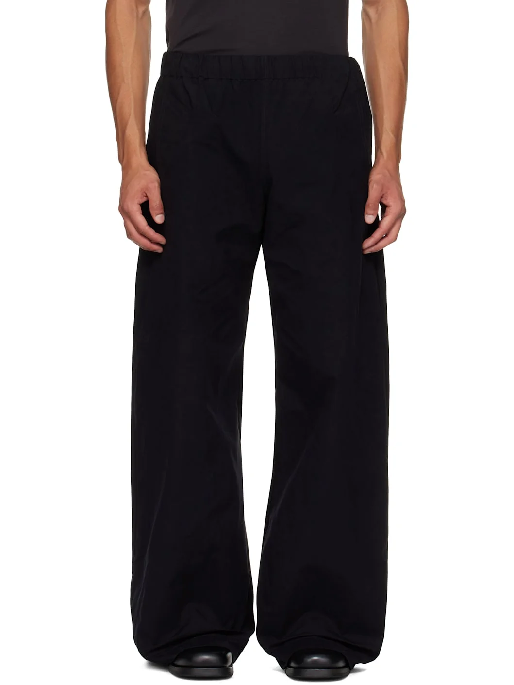 Black Drawstring Track Pants - 1
