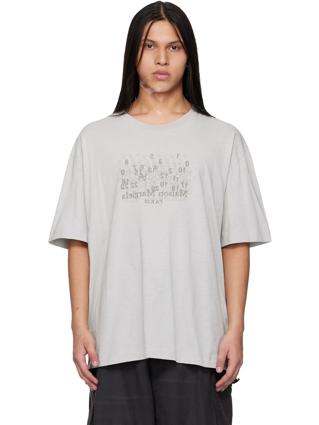 Gray Cotton Numerical T-shirt - 1