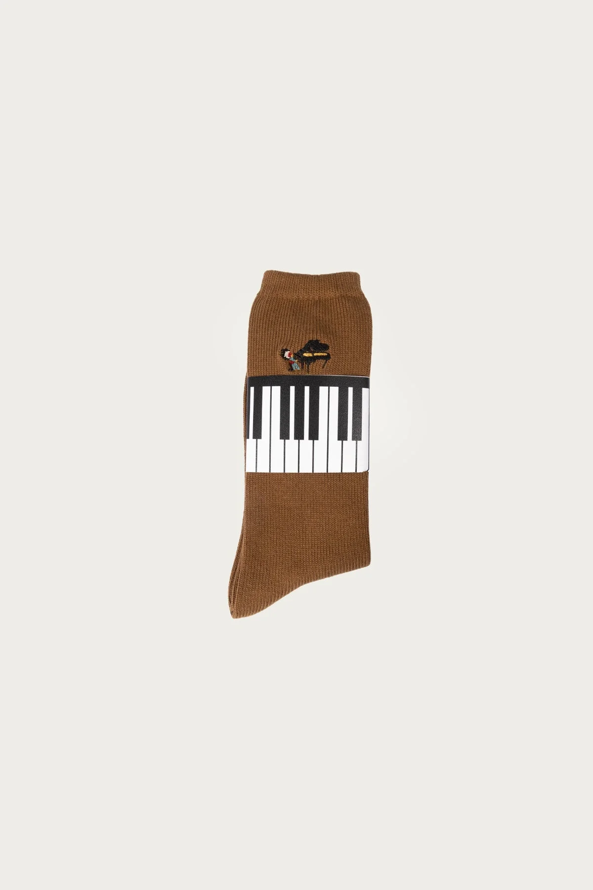 84 Yarns PIANO Embroidery Socks - Brown - 1