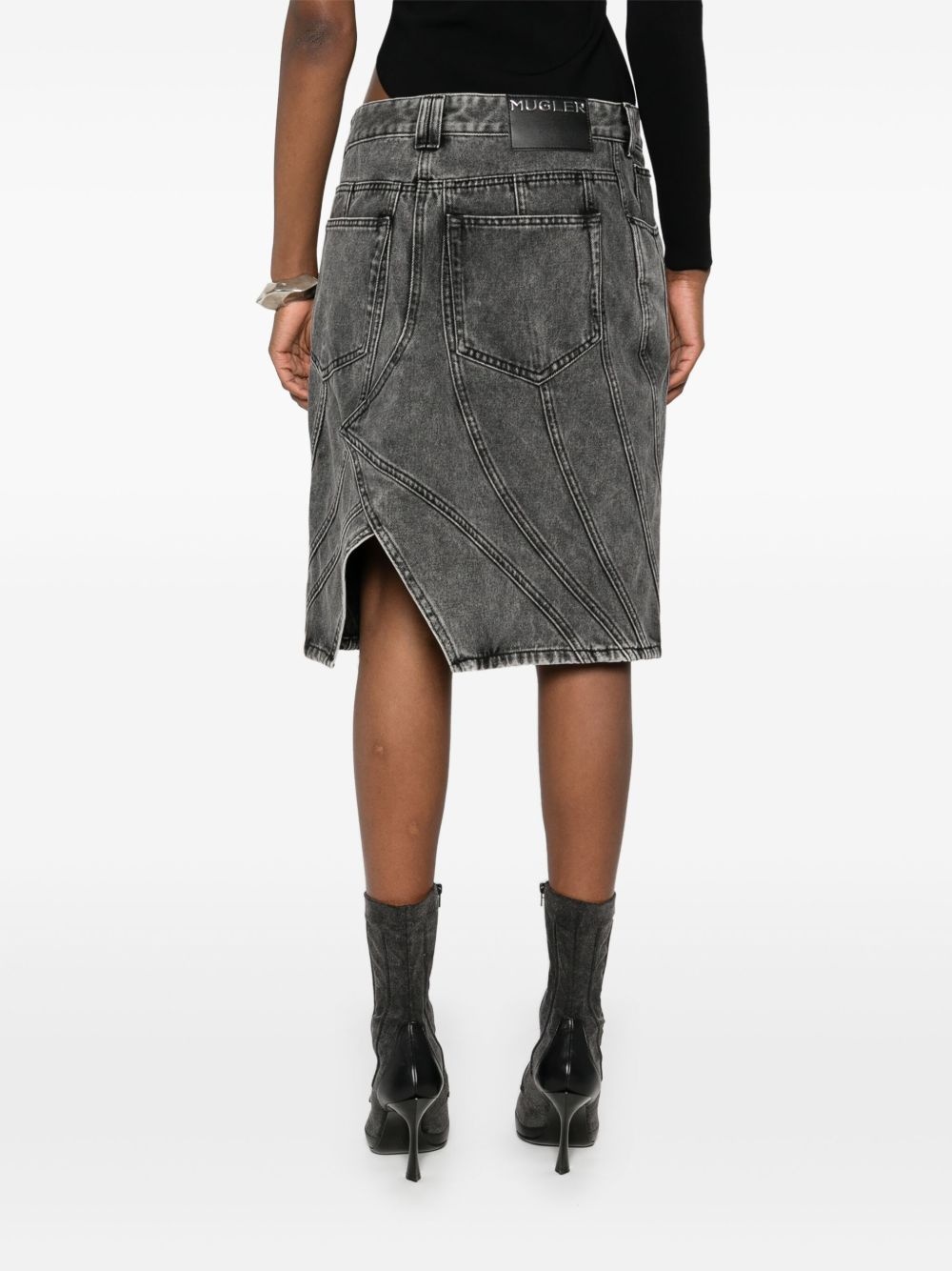 spiral denim skirt - 4