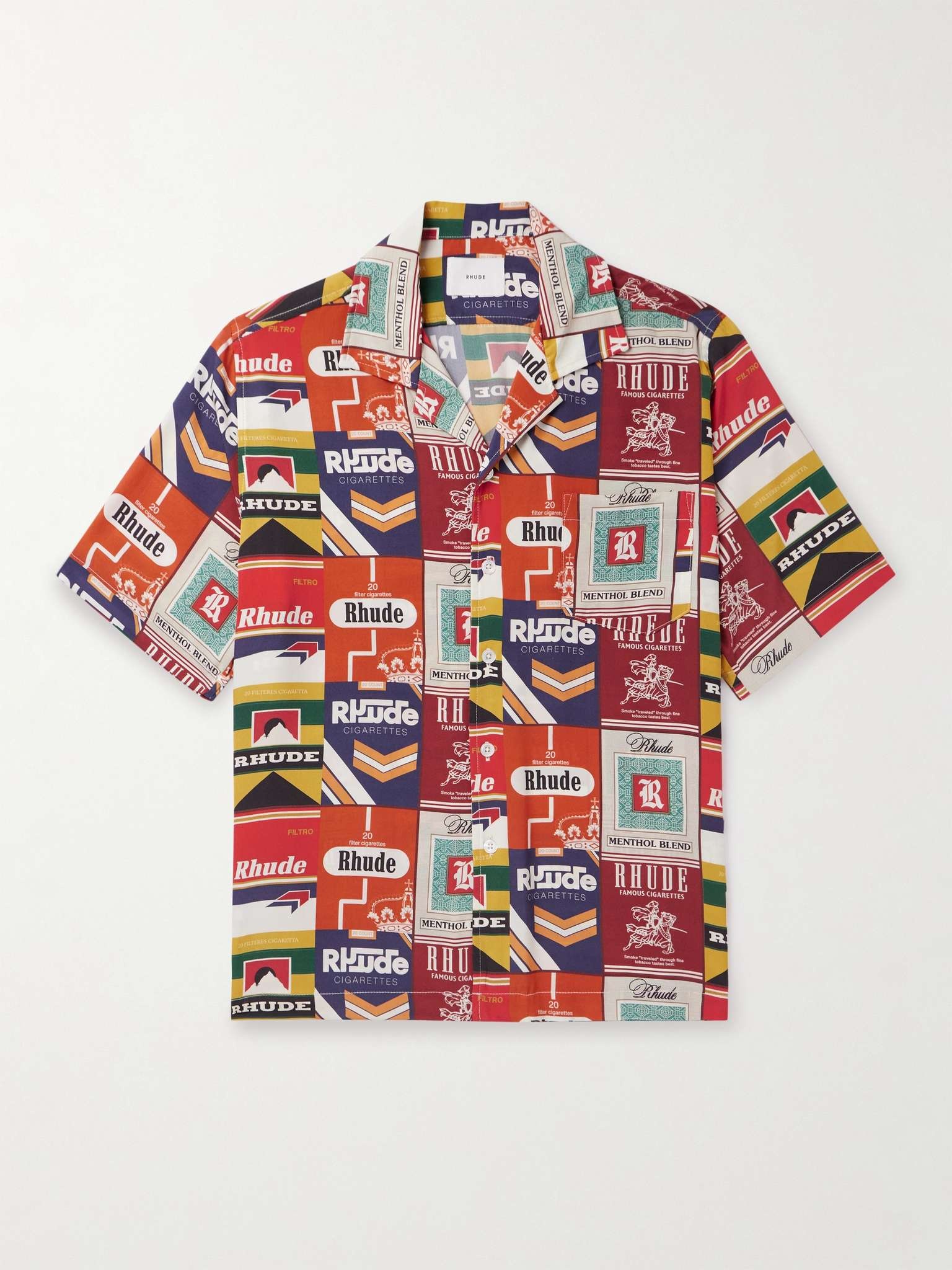 Cigaretta Camp-Collar Printed Silk-Twill Shirt - 1