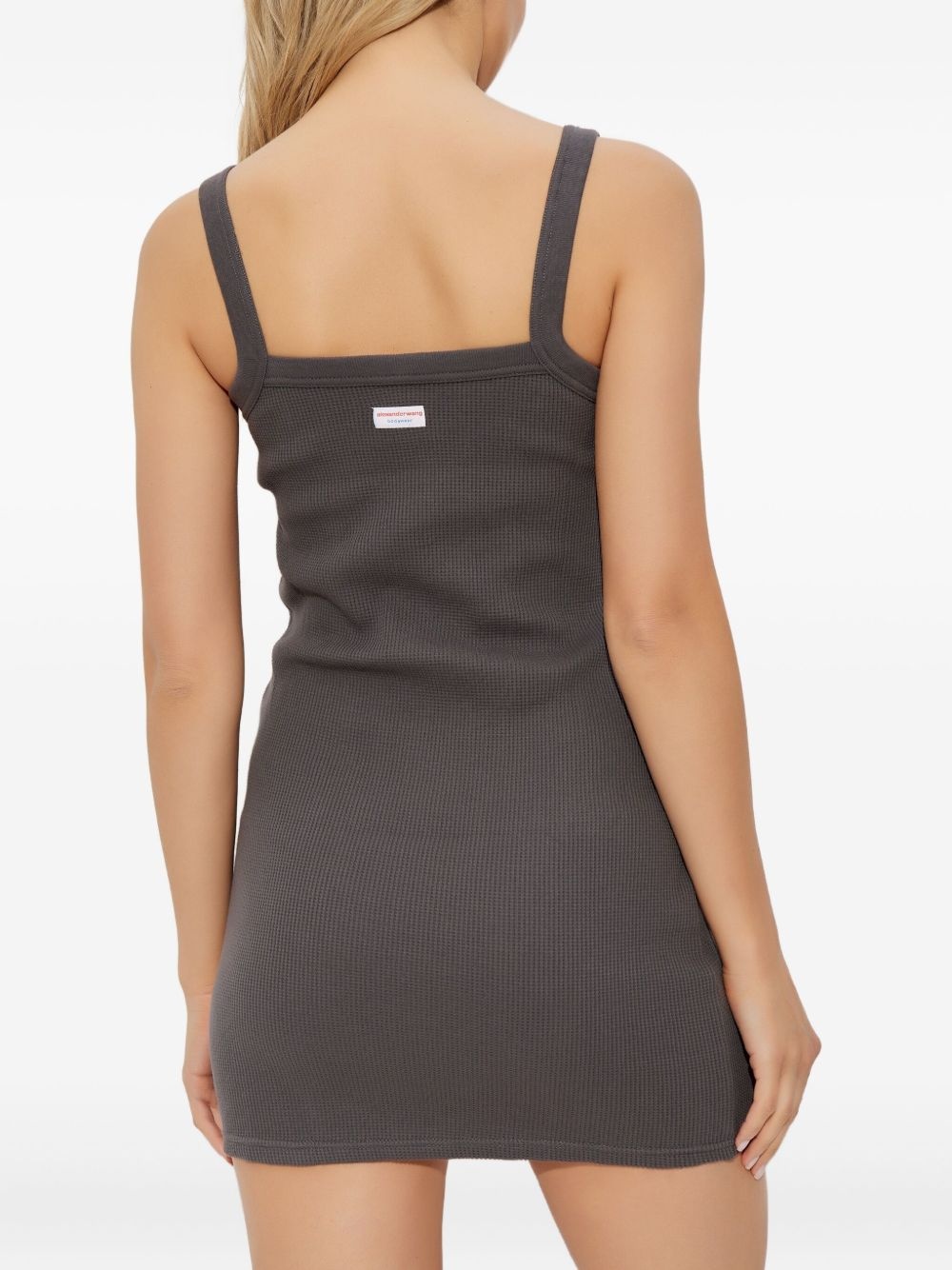 ribbed square-neck dress - 3