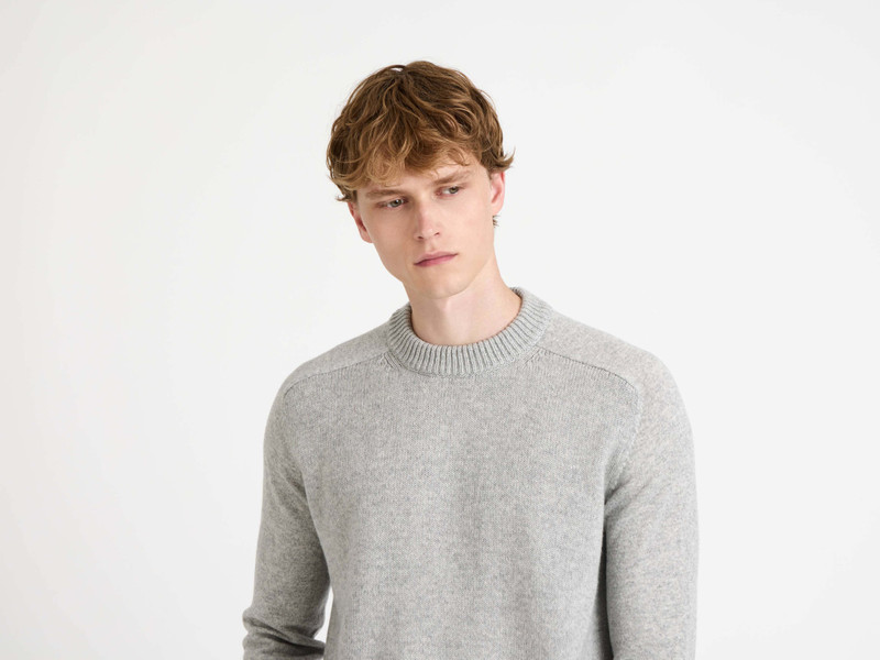 JW Anderson MENS RAGLAN JUMPER IN MID GREY MELANGE outlook