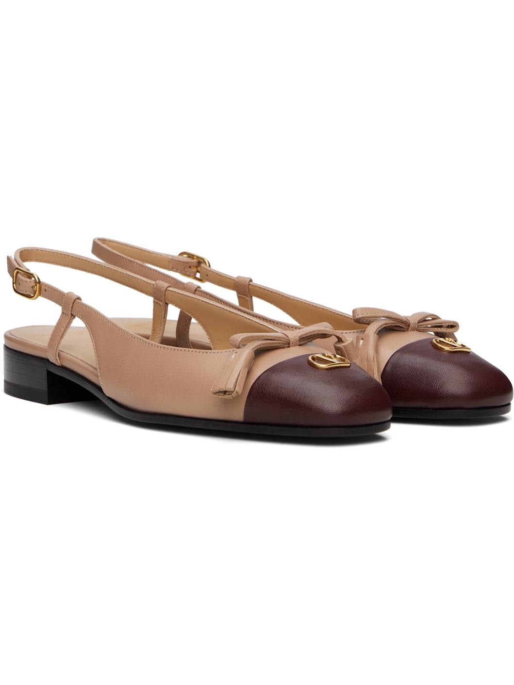 Pink & Burgundy Valet Du Roi Slingback Ballerina Flats - 4