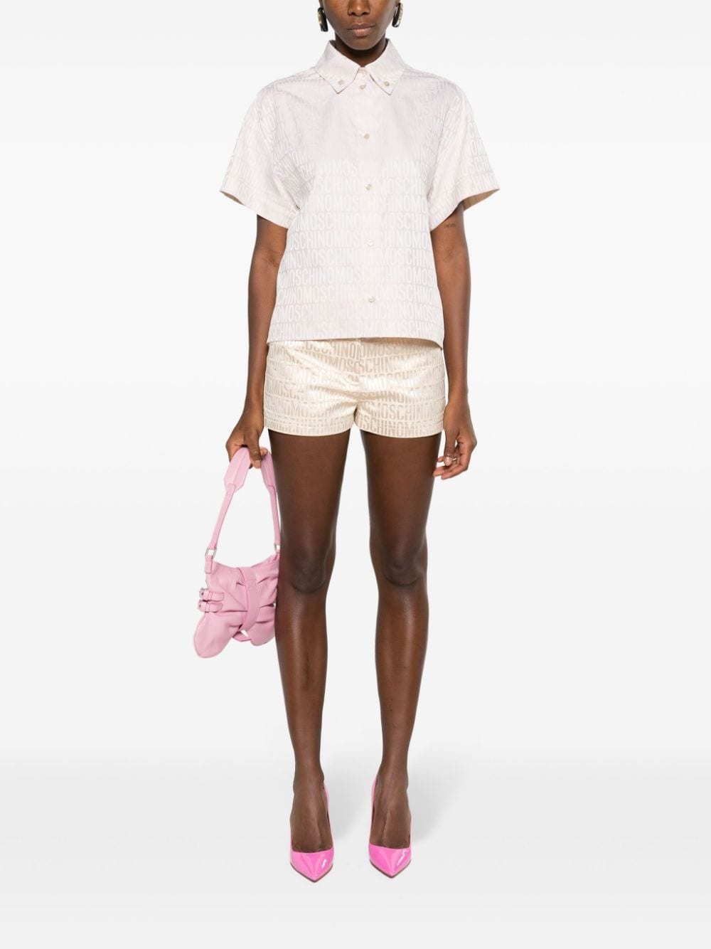 logo-jacquard short-sleeve shirt - 2