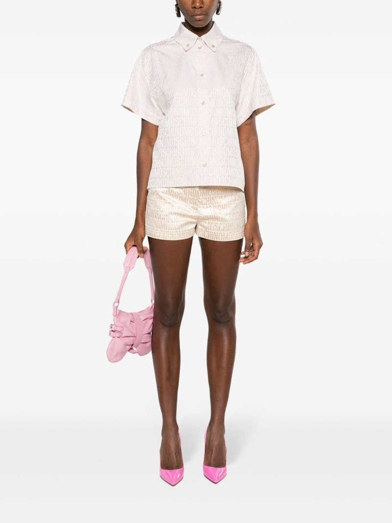 Moschino logo-jacquard short-sleeve shirt outlook