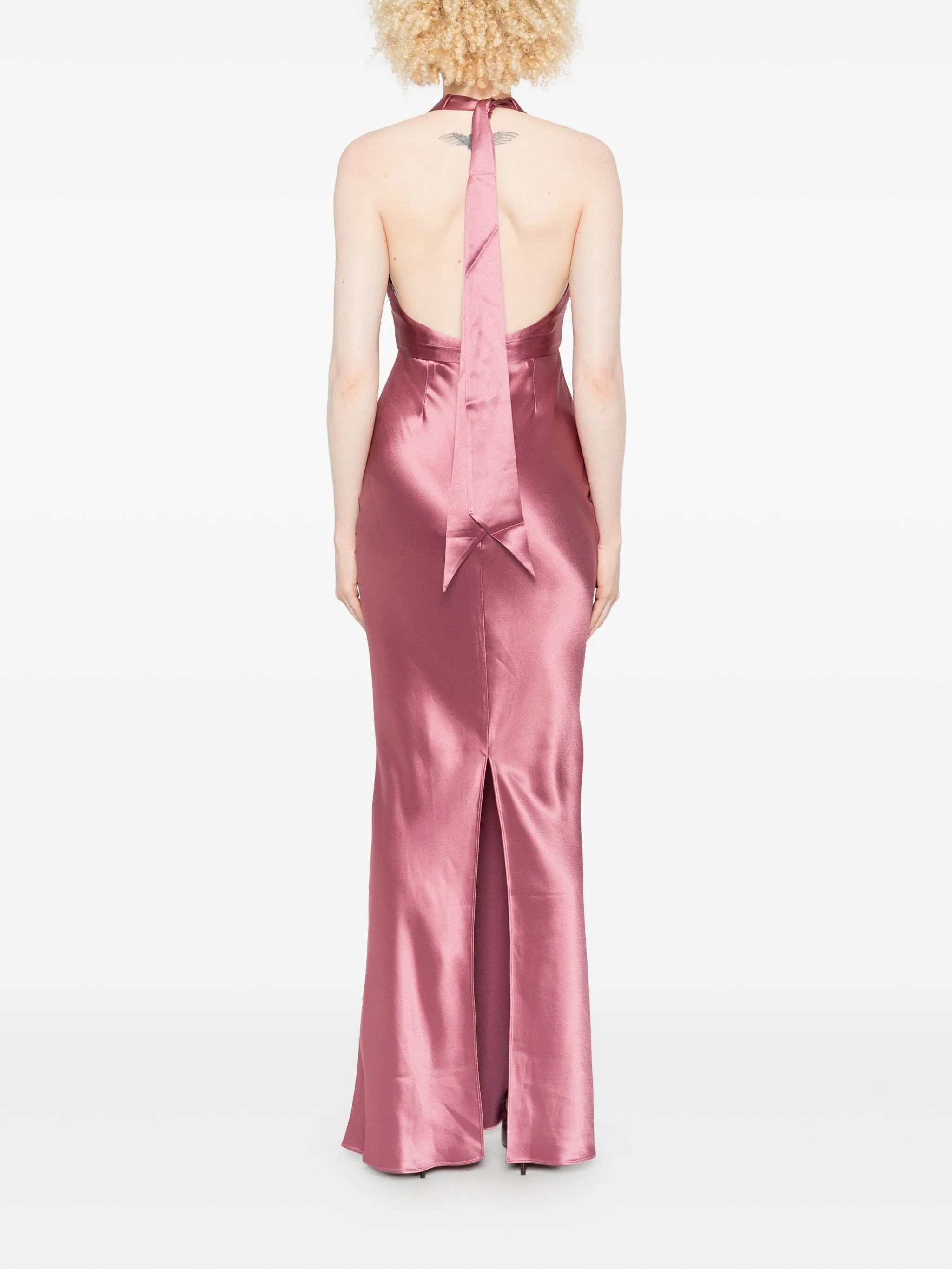 Retrofete Cross-front Satin Dress - 5