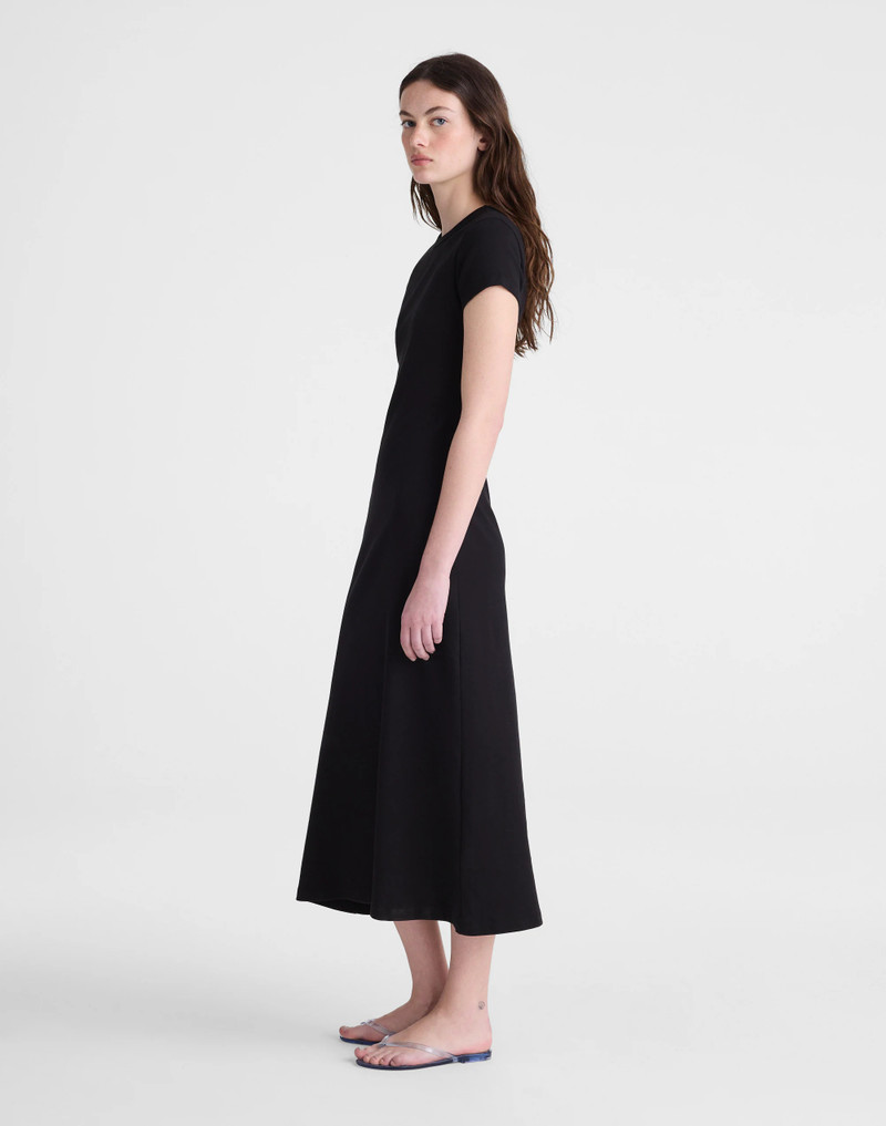 Crewneck Maxi T-Shirt Dress in Compact Cotton 4