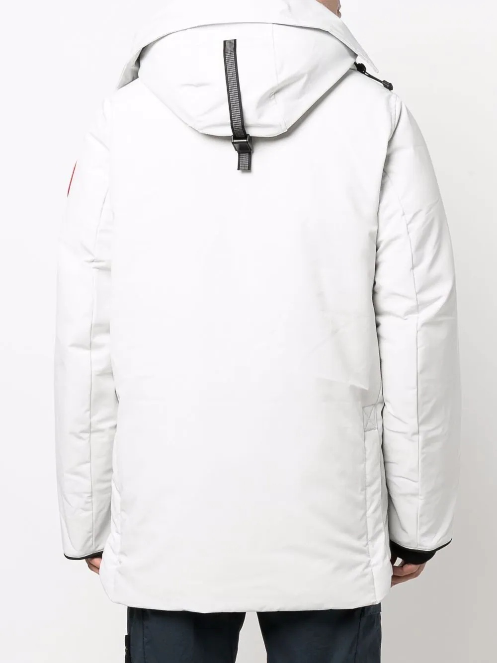 logo-patch hooded padded coat - 4