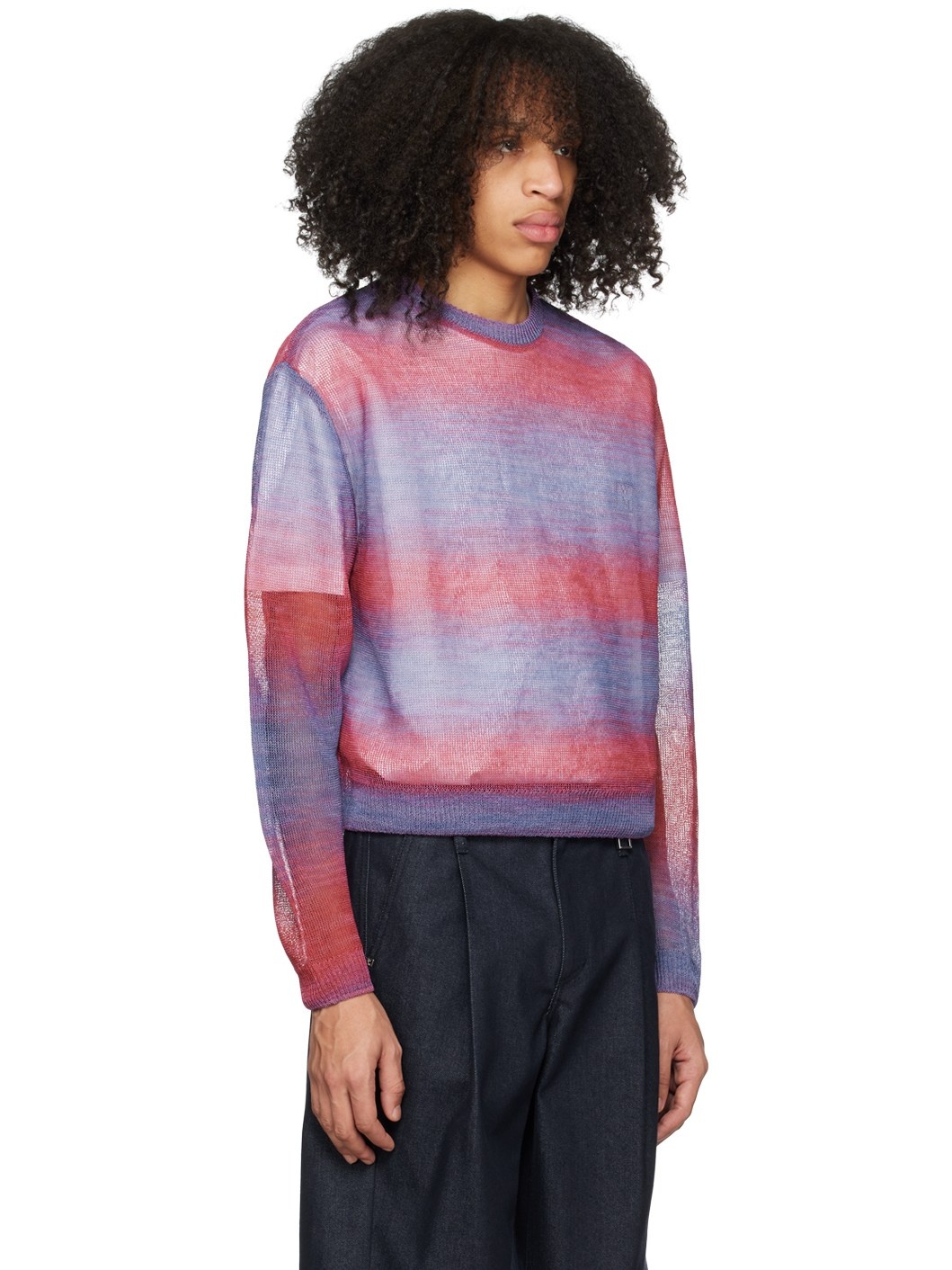 Pink & Purple Gradient Stripe Sweater - 2