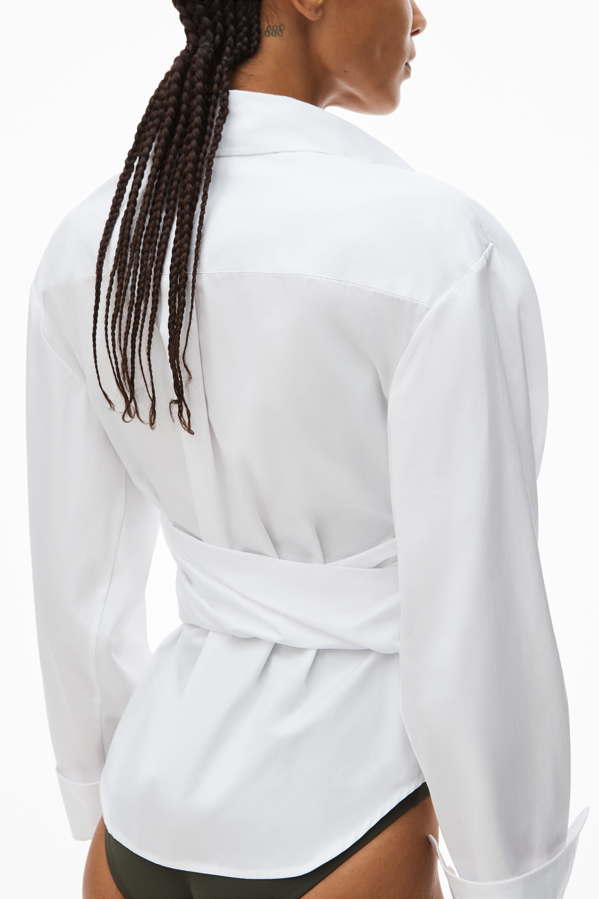 RUCHED HOURGLASS SHIRT IN COTTON POPLIN - 5