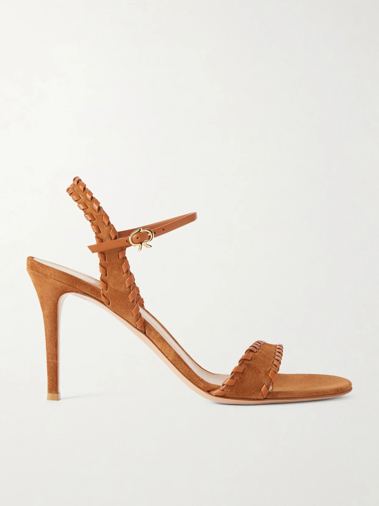 85 Whipstitched Leather-trimmed Suede Sandals - 1