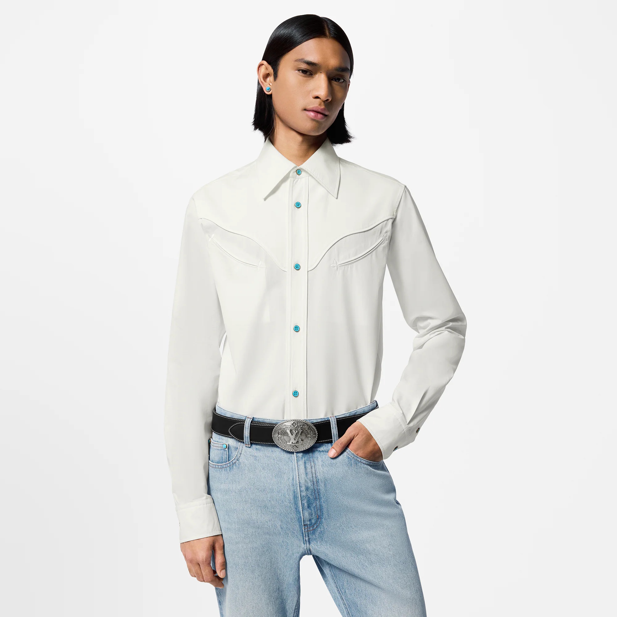 Western Long-Sleeved Cotton Shirt - 2