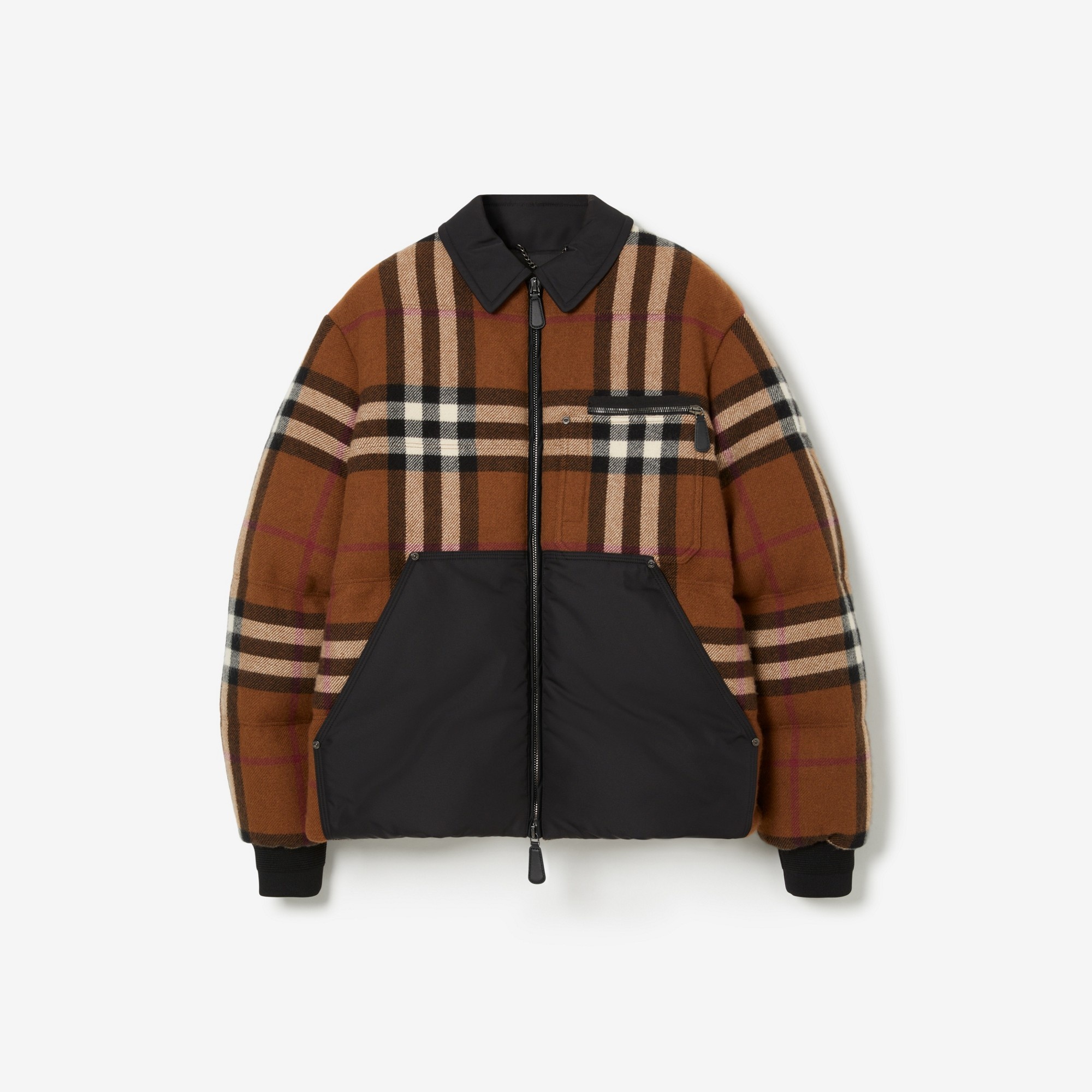 Burberry Exaggerated Check Wool Down-filled Jacket | REVERSIBLE