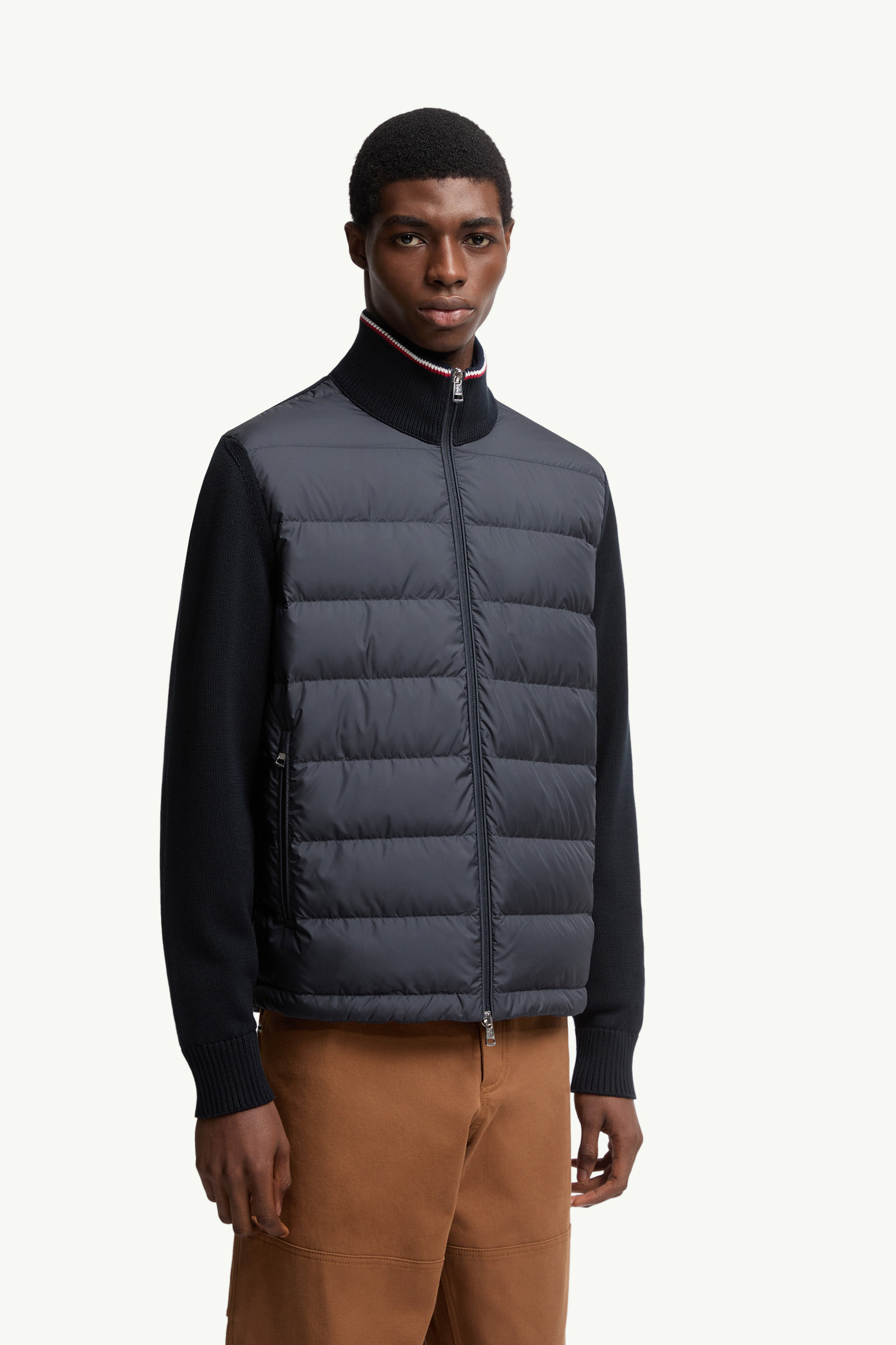 Padded Zip-Up Cotton Cardigan - 3