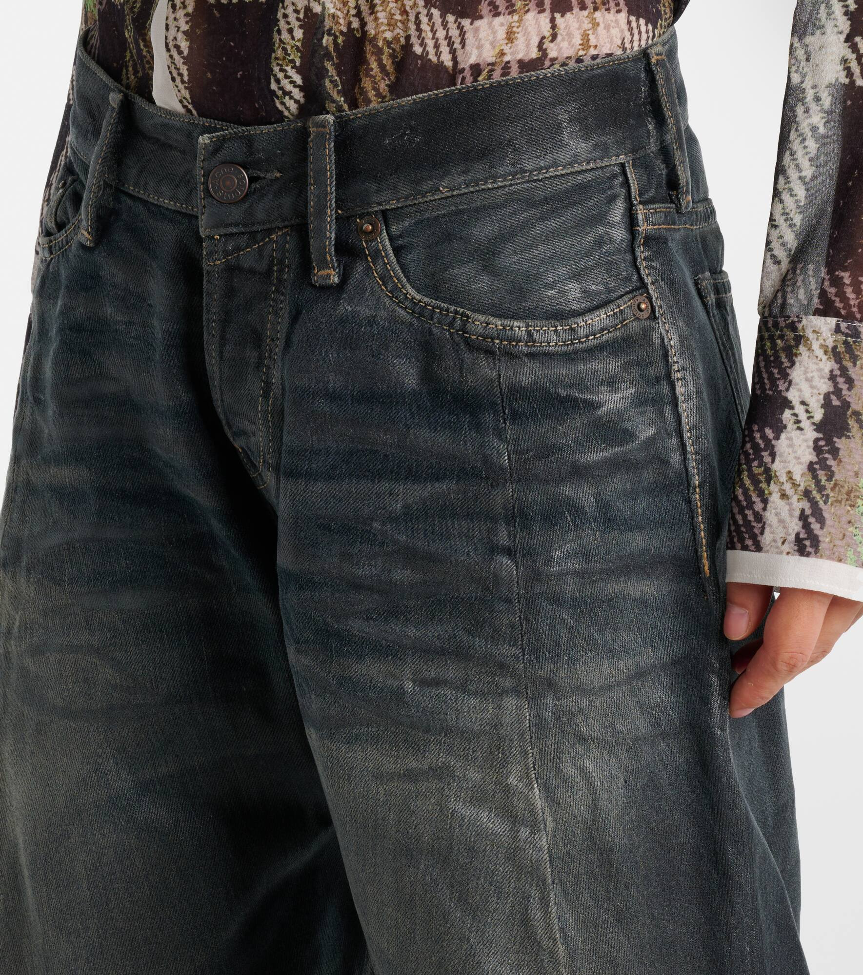 2006F distressed wide-leg jeans - 4