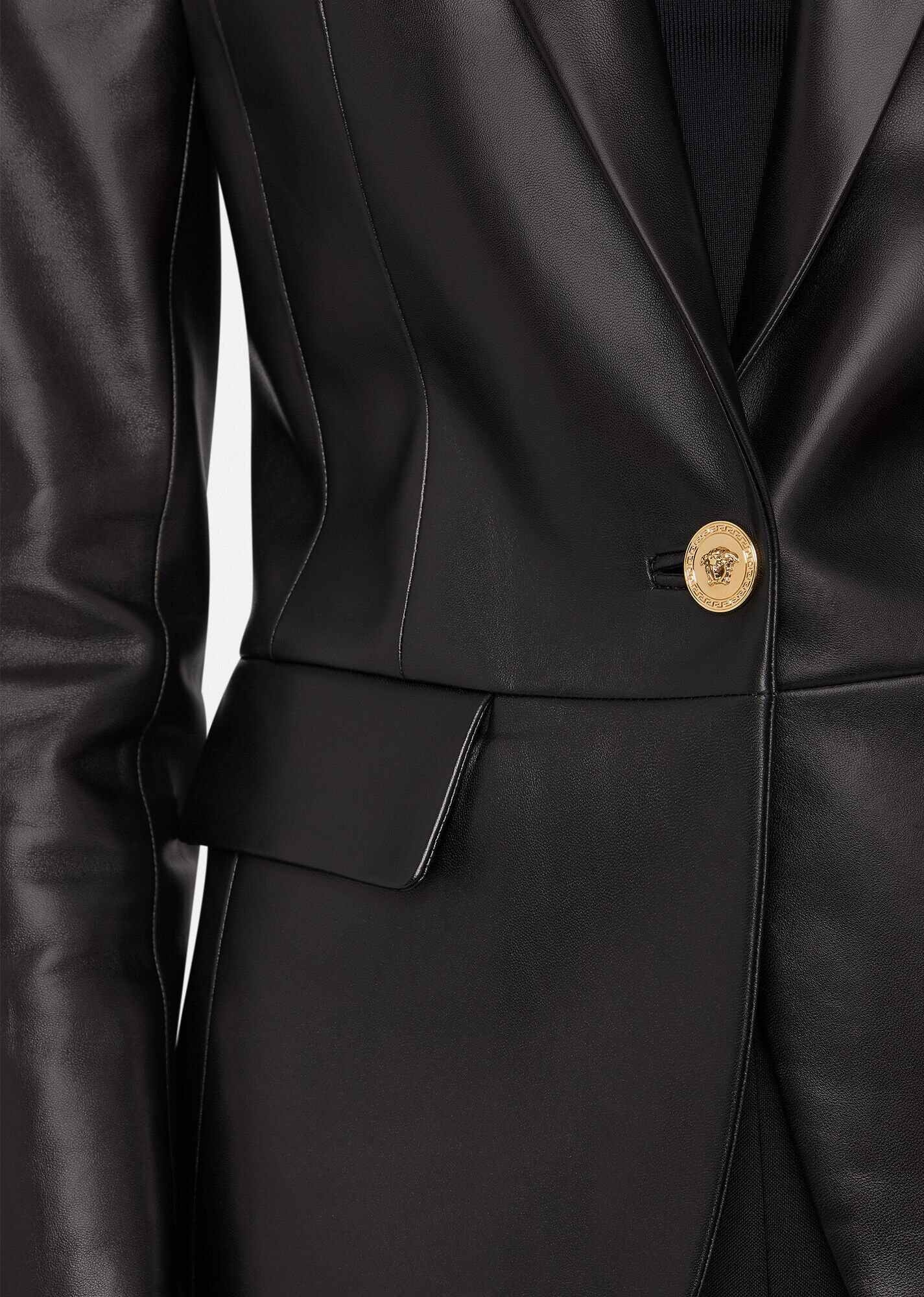 Medusa Nappa Leather Blazer - 5