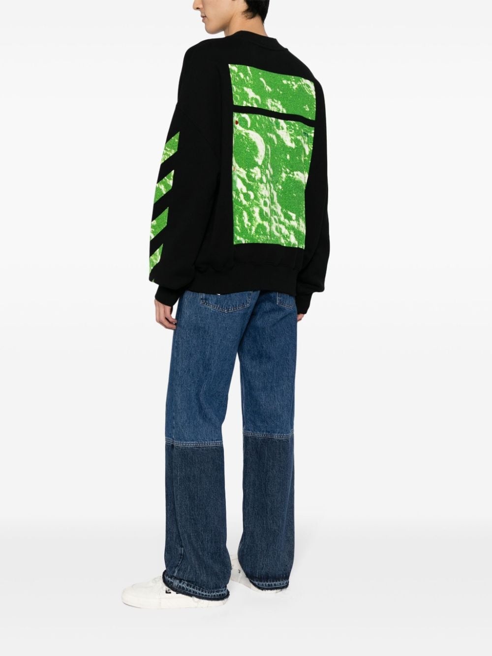 Diag-stripe cotton sweatshirt - 2