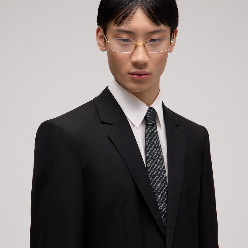 Interlocking G belt silk jacquard tie - 1