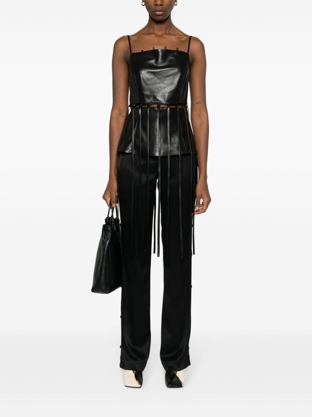 【送料&関税込】Nanushka Felina Straight-leg Satin Trousers Nanushka Felina straight-leg trousers | farfetch | REVERSIBLE